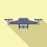 Go pro drone icon flat vector. Aerial videography scene vector