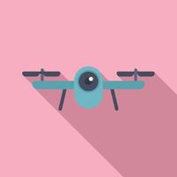 Drone filming icon flat vector. Aero filming operator vector