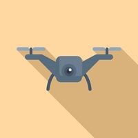 Uav drone filming icon flat vector. Operator air device vector