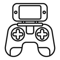 Drone smart control icon outline vector. Smartphone joystick vector