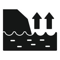 Sea level rise icon simple vector. Climate change risk vector