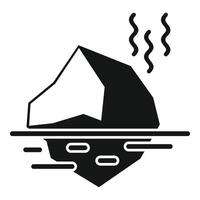 Sea level rise after melting iceberg icon simple vector. Flood risk vector