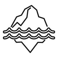 Iceberg melting problem icon outline vector. Climate change vector