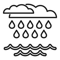 Sea level rise after rains icon outline vector. Climate disasters vector