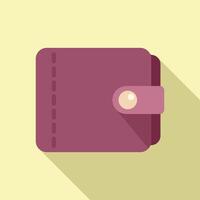 Cash leather wallet icon flat vector. Online store buy vector