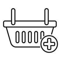 Discount market basket icon outline vector. Sale cash credit vector