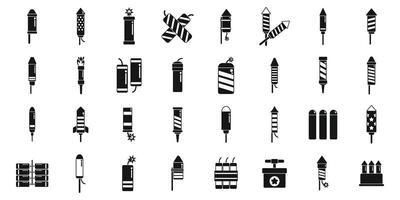 Petard icons set simple vector. Tnt security explosion vector