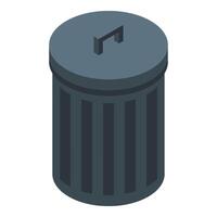 Garbage bin icon isometric vector. Biogas using equipment vector