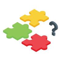 Puzzle new idea icon isometric vector. Creative startup vector