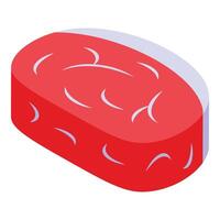 Raw pig meat icon isometric vector. Pork farm animal vector