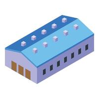 Farmer building icon isometric vector. Pig farm garden vector