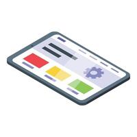 tableta nuevo diseño icono isométrica vector. seo web código vector