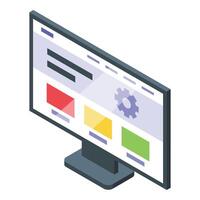 Monitor new page icon isometric vector. Design master soft vector