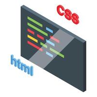 Code site optimization icon isometric vector. Responsive web design vector