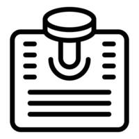 Remind paper note pushpin icon outline vector. Attach important message vector