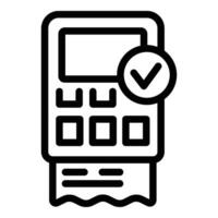 Approved ticket purchase icon outline vector. Successful terminal transaction vector