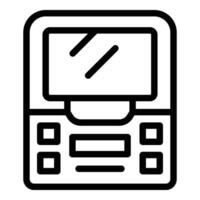 Touchscreen tickets machine icon outline vector. Smart station terminal vector