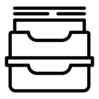 Paper holder icon outline vector. Files repository shelves vector