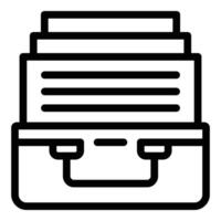 Files tray icon outline vector. Documentation archive vector