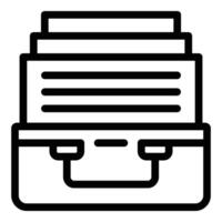 Files tray icon outline vector. Documentation archive vector