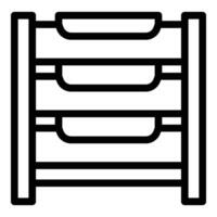 Paper shelf icon outline vector. Office archive tray vector