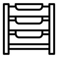 Paper shelf icon outline vector. Office archive tray vector