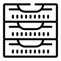 Document rack icon outline vector. Desk workplace tray vector