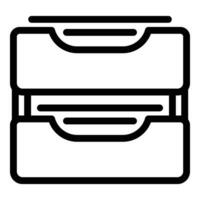 Plastic multi layer office tray icon outline vector. Documents holder item vector