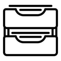 Plastic multi layer office tray icon outline vector. Documents holder item vector