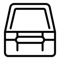 Wooden paper tray box icon outline vector. Desktop files organization vector