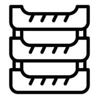 Tier paper tray icon outline vector. Documents organizer vector