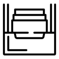 Desktop office furniture icon outline vector. Document storage box vector