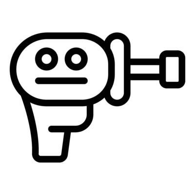 High tech gun icon outline vector. Laser handgun