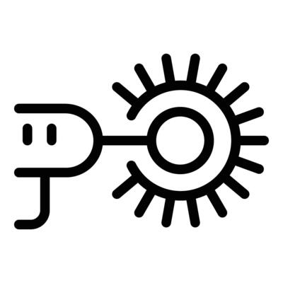 Pistol flashlight icon outline vector. Laser shooter