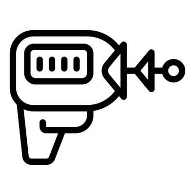 Ion blaster icon outline vector. Alien weapon