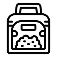 Clumping toilet filler icon outline vector. Granular bin refill vector