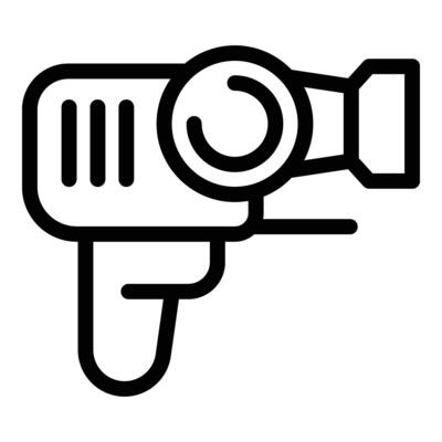 Dot laser gun icon outline vector. Lightning pointer