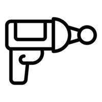 Pulse blaster gun icon outline vector. Beam effect firearm vector