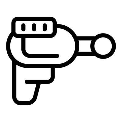 Laser gun beam icon outline vector. Pistol toy flash