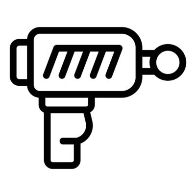 Tactical laser gun icon outline vector. Ray space handgun