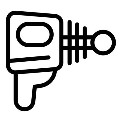 Futuristic sidearm icon outline vector. Lightning pistol