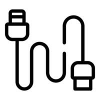 Energy power cord icon outline vector. Recharge adapter wire vector