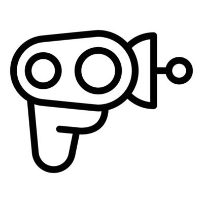 Energy shooter icon outline vector. Beam pistol