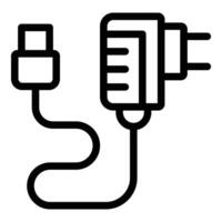 Phone charger plug icon outline vector. Digital device energy source vector