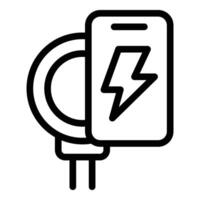 Cordless charger icon outline vector. Wireless device charging vector