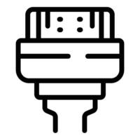 USB cargando conector icono contorno vector. rápido cargador dispositivo vector