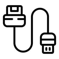 Handheld power icon outline vector. Digital energy adapter vector