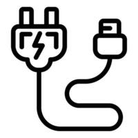 Electrical charger icon outline vector. Energy plug adapter vector