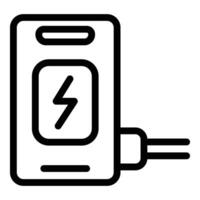 Smartphone charging icon outline vector. Energy connection vector