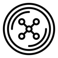 Fabric button icon outline vector. Round cloth detail vector